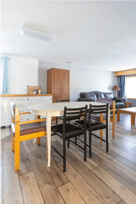 Dining table in kitchen.